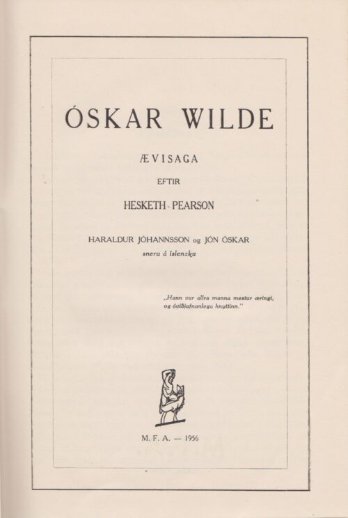 Óskar Wilde - Ævisaga