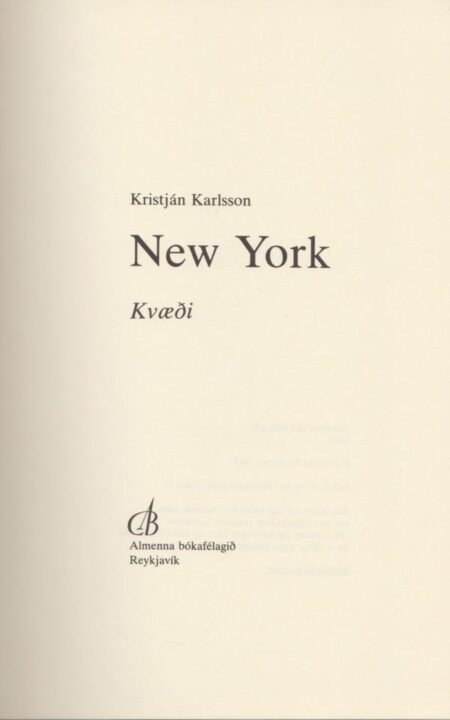 New York: Kvæði